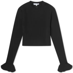 JW Anderson Cropped Ruffled Sleeve Jumper
