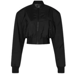 WARDROBE.NYC Tailored Crop Bomber Jacket