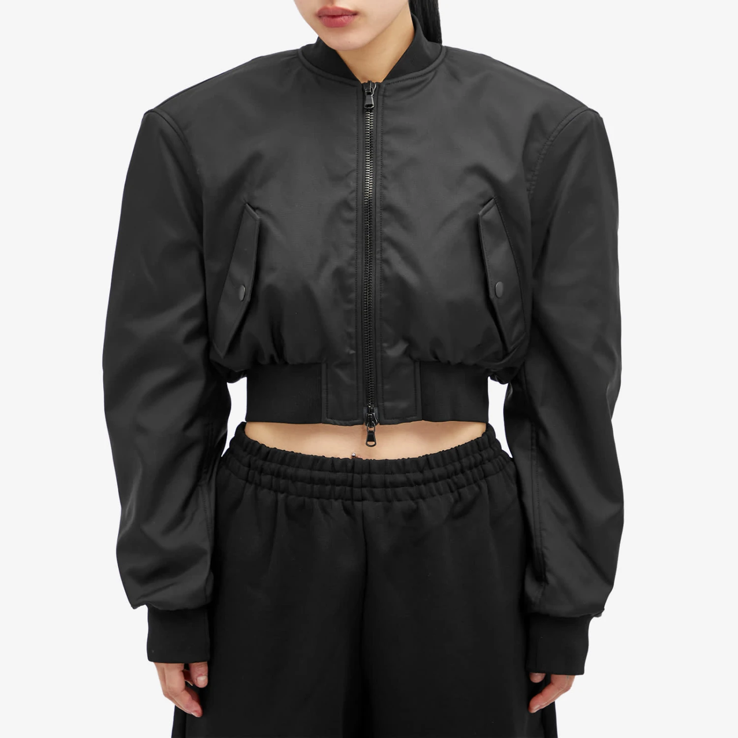 WARDROBE.NYC Tailored Crop Bomber Jacket 4 WARDROBE.NYC Tailored Crop Bomber Jacket - Image 2
