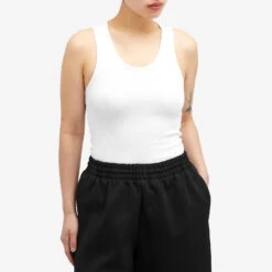 WARDROBE.NYC Ribbed Tank -Vibrant Vogue 06 03 2024 LB W1016R04 WHT 6 1