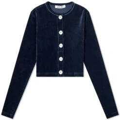 Peachy Den Celeste Velour Cardigan