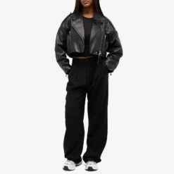 Agolde Remi Crop Leather Biker Jacket -Vibrant Vogue 09 11 23 NS A5033 m8 1