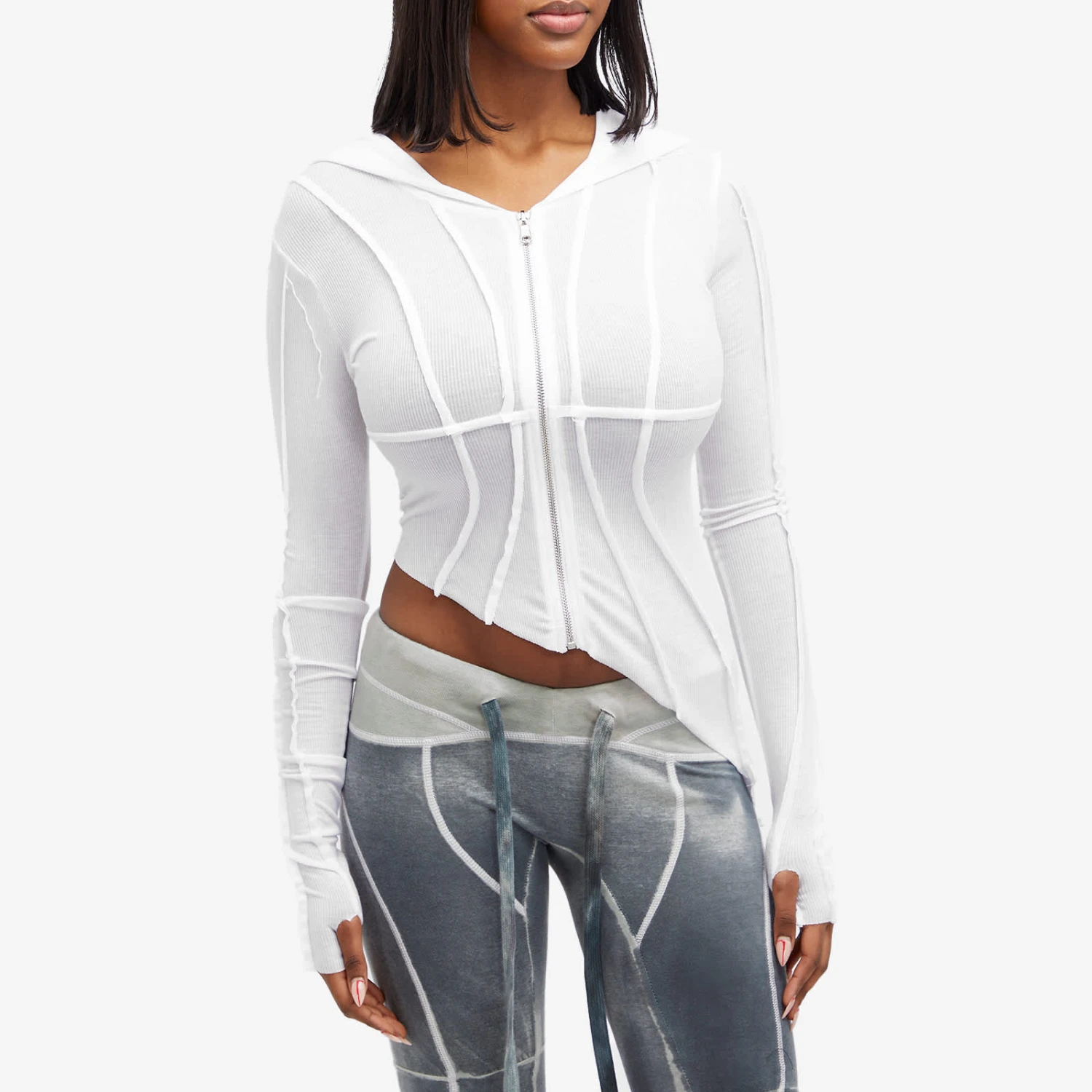 Sami Miro Vintage Asymmetric Open Seam Hoodie 4 Sami Miro Vintage Asymmetric Open Seam Hoodie - Image 2