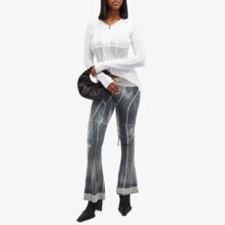 Sami Miro Vintage Asymmetric Open Seam Hoodie 10 Sami Miro Vintage Asymmetric Open Seam Hoodie -Vibrant Vogue 09 02 2024 JD SMV TOP67 R WHT m8 1