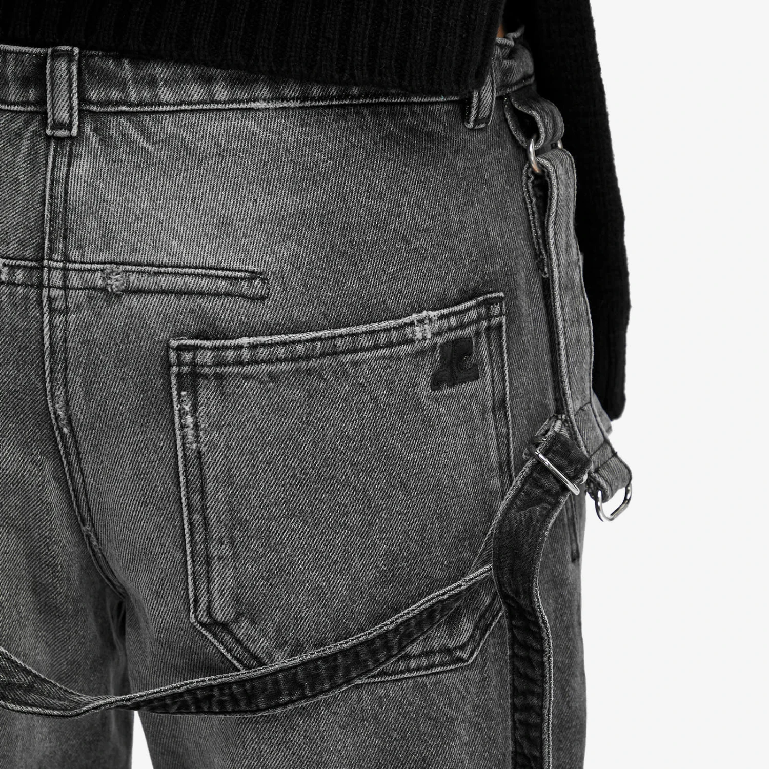 COURREGES Courrèges One Strap Stone Denim Baggy Pants 7 COURREGES Courrèges One Strap Stone Denim Baggy Pants - Image 5