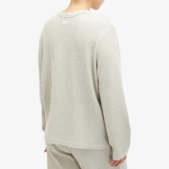 Adanola Waffle Long Sleeve T-Shirt -Vibrant Vogue 10 04 24 SI WAFFLE TSHIRT STONE 8 1