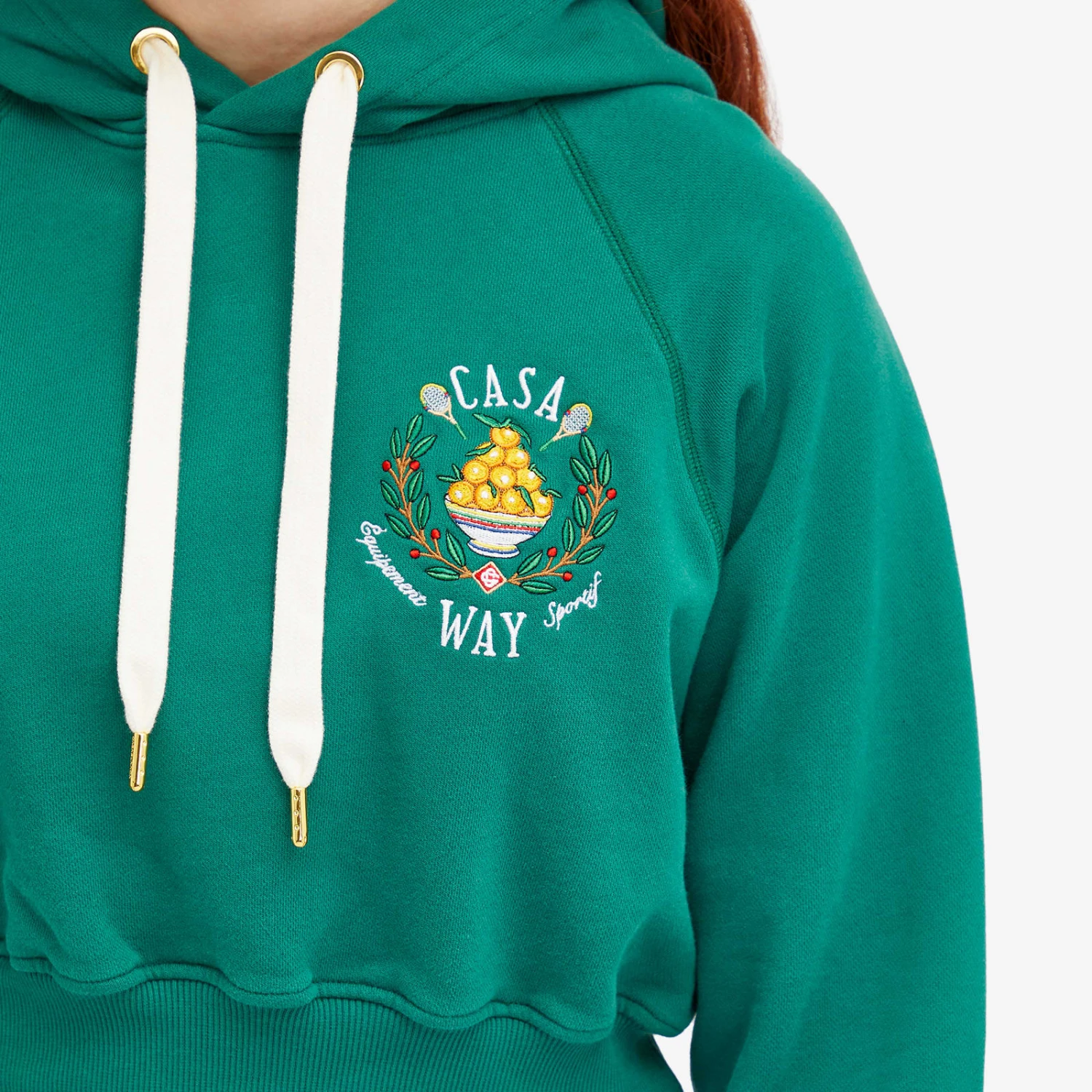 Casablanca Casa Way Embroidered Crop Hoodie 7 Casablanca Casa Way Embroidered Crop Hoodie - Image 5