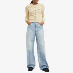 Palm Angels Classic Logo Fitted Cardigan -Vibrant Vogue 16 02 2024 JD PWHB020S24KNI0010310 m8 1