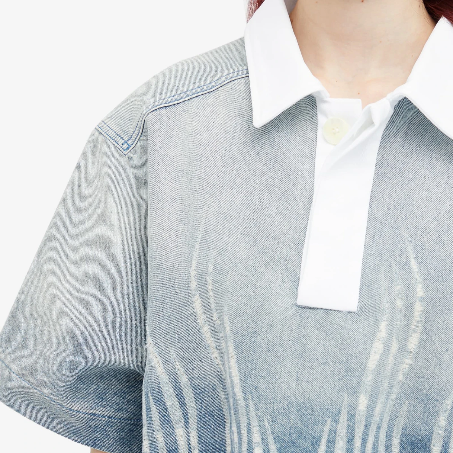 Botter Gradient Denim Polo Top 7 Botter Gradient Denim Polo Top - Image 5