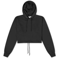 Good American Brushed Fleece Crop Hoodie
