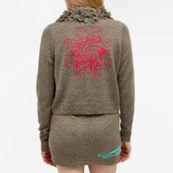 Brain Dead Marled Embroidered Cardigan -Vibrant Vogue 18 10 23 ns f23o11003458 cly 7