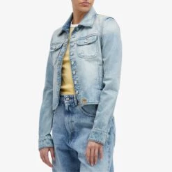 COURREGES Courrèges Multiflex Blue Denim Trucker Jacket -Vibrant Vogue 19 03 2024 ja 124dbl154de0016 7011 7