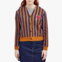 Maison Kitsune Striped Comfort Cardigan 8 Maison Kitsune Striped Comfort Cardigan -Vibrant Vogue 20 12 2023 JA LW00502KT1086 S476 6 1