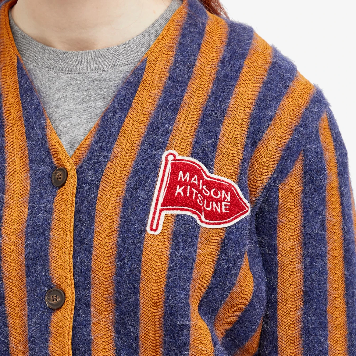 Maison Kitsune Striped Comfort Cardigan 7 Maison Kitsune Striped Comfort Cardigan - Image 5