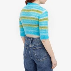 Marni 3/4 Sleeve Brushed Multicolor Stripes Cropped Sweater 9 Marni 3/4 Sleeve Brushed Multicolor Stripes Cropped Sweater -Vibrant Vogue 20 12 23 TC GCMD0503Q0 RGB44 7 1