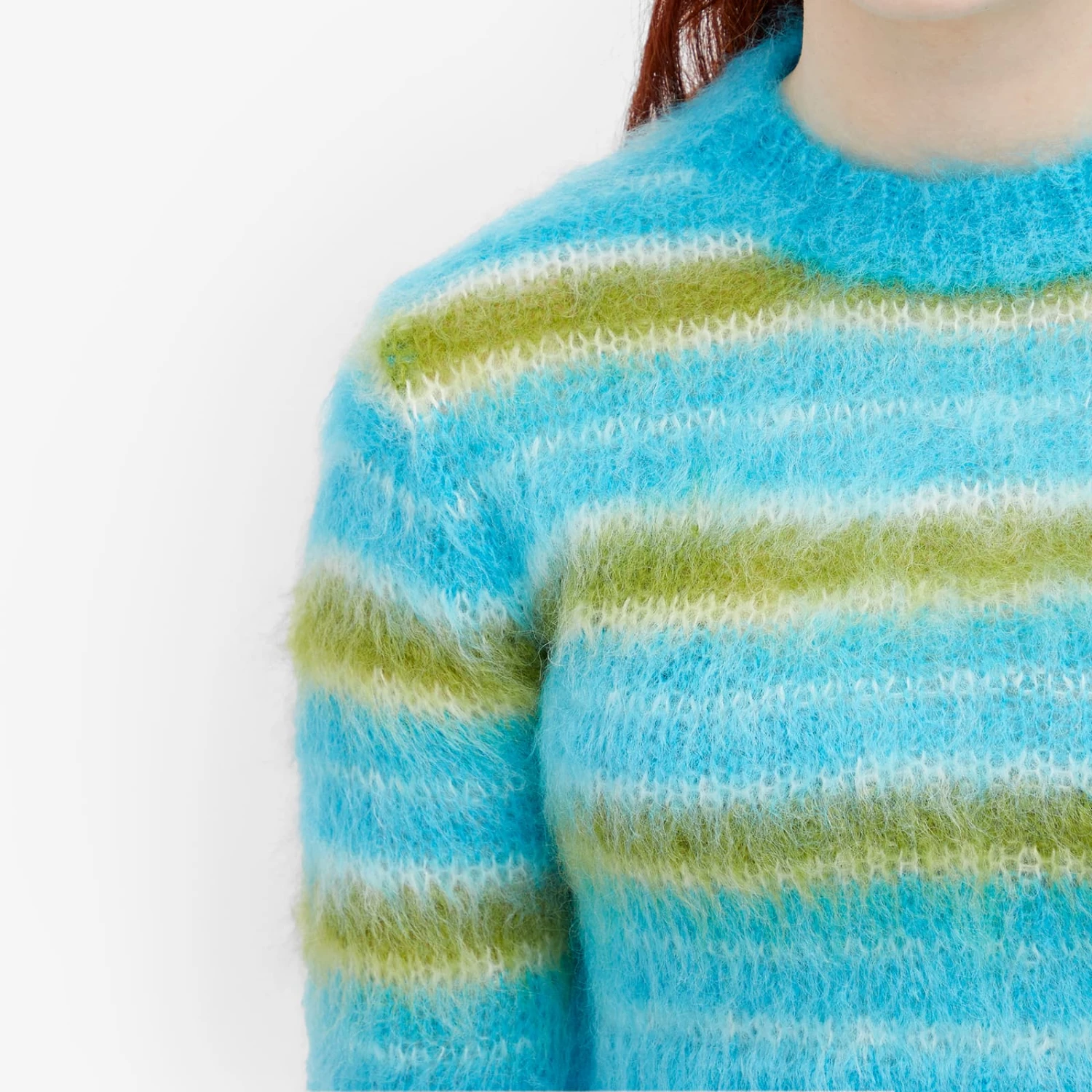 Marni 3/4 Sleeve Brushed Multicolor Stripes Cropped Sweater 7 Marni 3/4 Sleeve Brushed Multicolor Stripes Cropped Sweater - Image 5