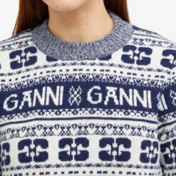 GANNI Logo Wool Mix O-Neck Pullover -Vibrant Vogue 22 01 2024 BLR K2094 683 10 1