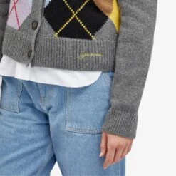 GANNI Harlequin Wool Mix Knit Cardigan -Vibrant Vogue 22 01 2024 JA K2102 523 10 1