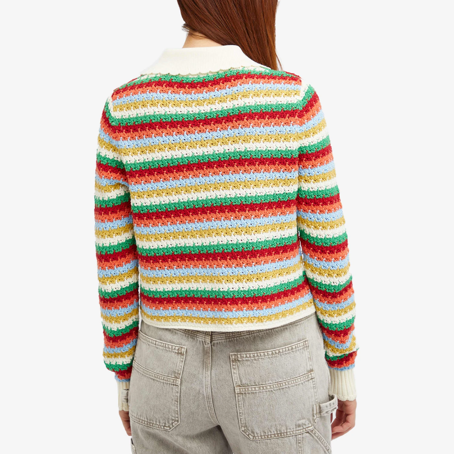 KITRI Evie Multi Striped Crochet Knit Top 5 KITRI Evie Multi Striped Crochet Knit Top - Image 3