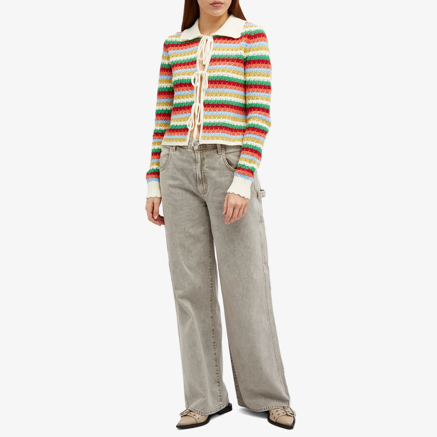 KITRI Evie Multi Striped Crochet Knit Top 6 KITRI Evie Multi Striped Crochet Knit Top - Image 4