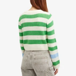 KITRI Gillian Green Striped Cropped Knit Top -Vibrant Vogue 22 01 2024 SI 2301911GS 8 1
