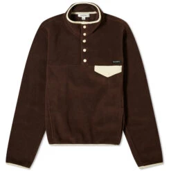 Sporty & Rich Buttoned Polar Fleece Sweatshirt