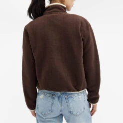 Sporty & Rich Buttoned Polar Fleece Sweatshirt -Vibrant Vogue 23 01 2024 GH2 QZAW234CH BRO 7 1