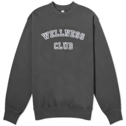 Sporty & Rich Wellness Club Flocked Crew Sweat