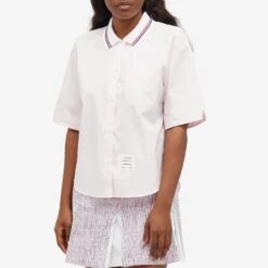 Thom Browne Box Pleat Short Sleeve Shirt -Vibrant Vogue 23 05 24 SI FLL166C 03113 680 6 1