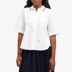 Thom Browne Box Pleat Rib Short Sleeve Shirt -Vibrant Vogue 25 01 2024 SI FLL166C 03113 7 1