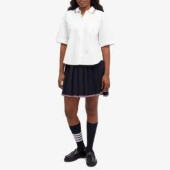 Thom Browne Box Pleat Rib Short Sleeve Shirt -Vibrant Vogue 25 01 2024 SI FLL166C 03113 m9 1