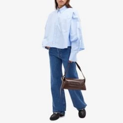 AMI Paris Tonal ADC Cropped Oversized Shirt -Vibrant Vogue 26 04 24 SI USH133 CO0031 484 m8 1