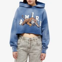 AMIRI Vintage Cropped Tiger Logo Hoodie -Vibrant Vogue 27 07 2023 BLR PF23WJH001 CTT 6 1