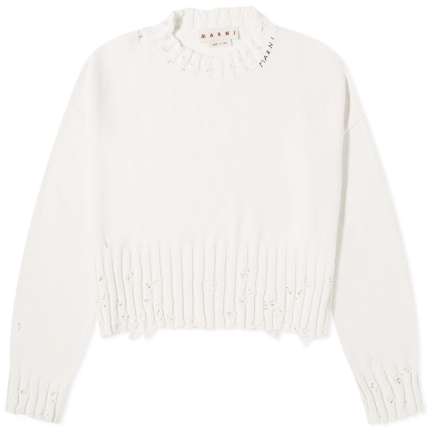 Marni Dishevelled Cotton Gauge Crew Knit 3 Marni Dishevelled Cotton Gauge Crew Knit