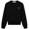 Comme Des Garçons Play Invader Heart V-Neck Pullover -Vibrant Vogue 28 12 22 EC P1N081 BK 1 1