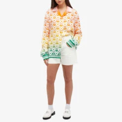 Casablanca Heart Monogram Silk Long Sleeve Shirt -Vibrant Vogue 29 04 2024 JD U WS24 SH 006 02 m8 1