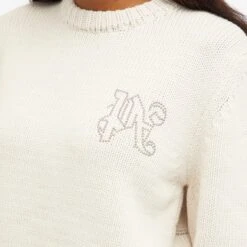 Palm Angels Monogram Stud Sweater 11 Palm Angels Monogram Stud Sweater -Vibrant Vogue 30 01 2024 BLR PWHE061R24KNI0010372 9 1