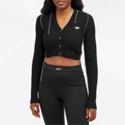 Off-White Outline Crop Cardigan -Vibrant Vogue 31 01 24 NS OWHB029C99KNI0011017 6 1